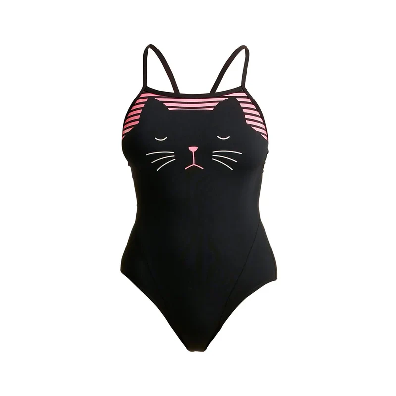 Way Funky Funkita Single Strap One Piece Crazy Cat, Badeanzug, Damen