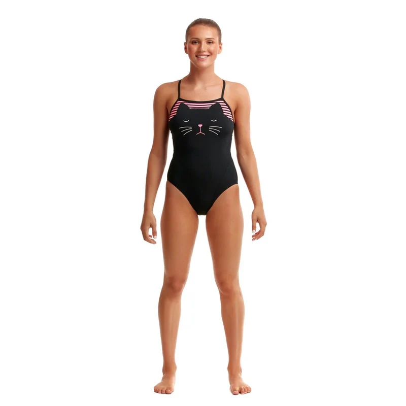 Way Funky Funkita Single Strap One Piece Crazy Cat, Badeanzug, Damen