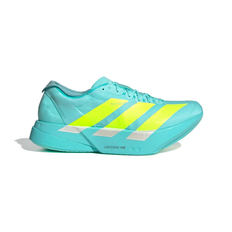 Adidas ADIZERO ADIOS Pro 4, Laufschuh, Damen, Semi Flash Aqua/Lucid Lemon/Mint Ton