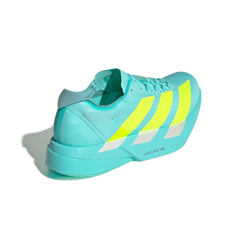 Adidas ADIZERO ADIOS Pro 4, Laufschuh, Damen, Semi Flash Aqua/Lucid Lemon/Mint Ton