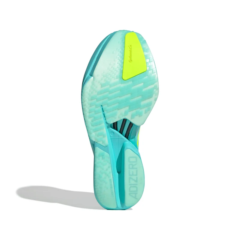Adidas ADIZERO ADIOS Pro 4, Laufschuh, Damen, Semi Flash Aqua/Lucid Lemon/Mint Ton