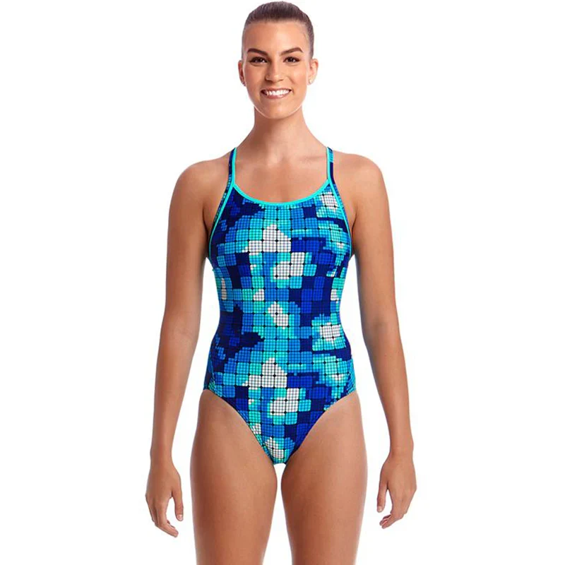 Way Funky Funkita Diamond Back One Piece Deep Impact, Badeanzug, Damen