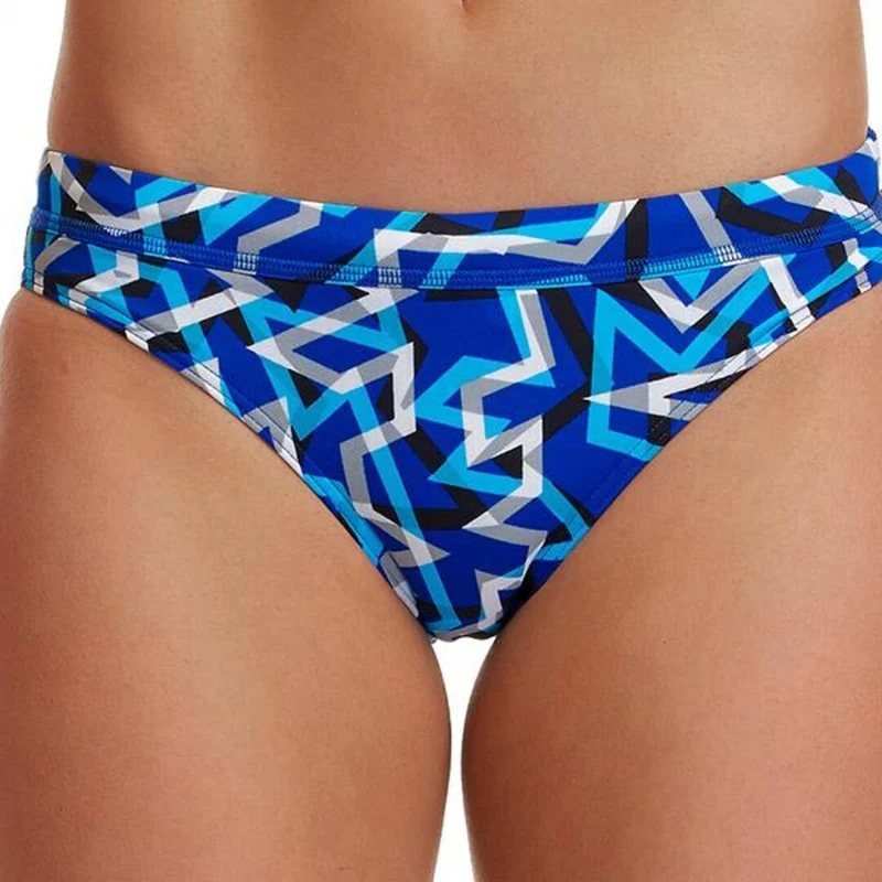 Way Funky Funkita, Sports Brief Ticker Tape, Badehose, Damen