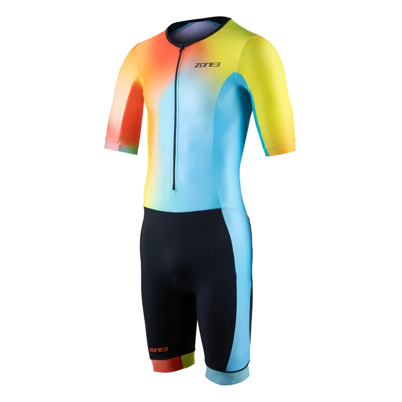Zone3 Men's Activate Plus Short Sleeve Trisuit, Neon/Black
