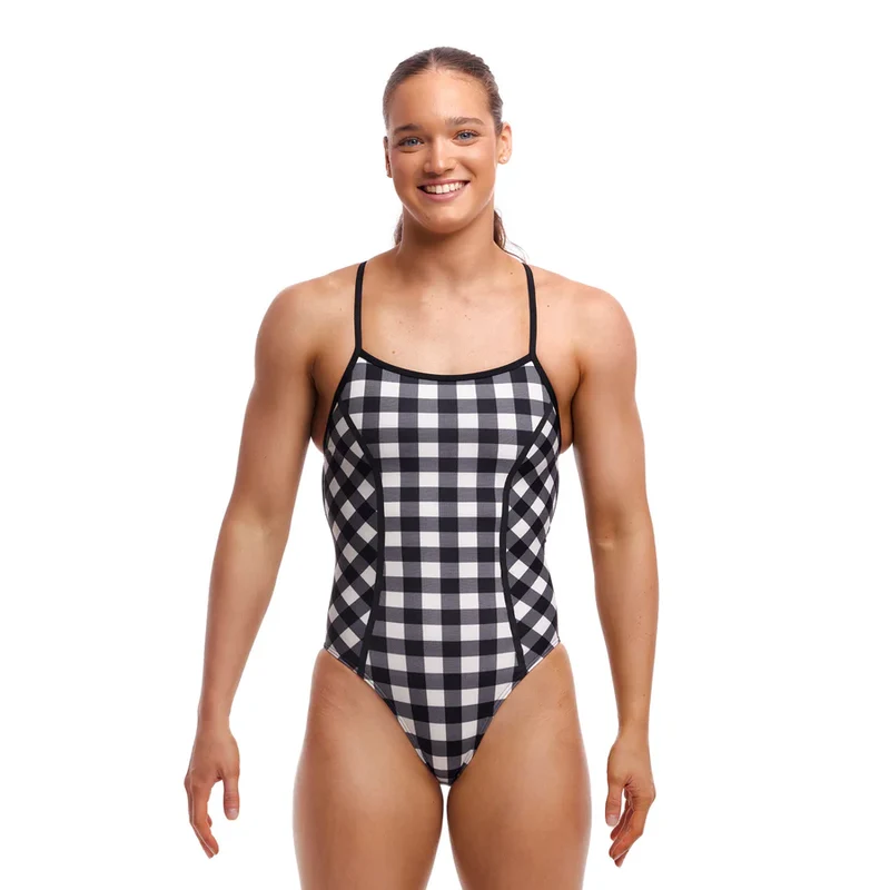 Way Funky Funkita Eco Bond Girl One Piece Check Deck, Badeanzug, Damen