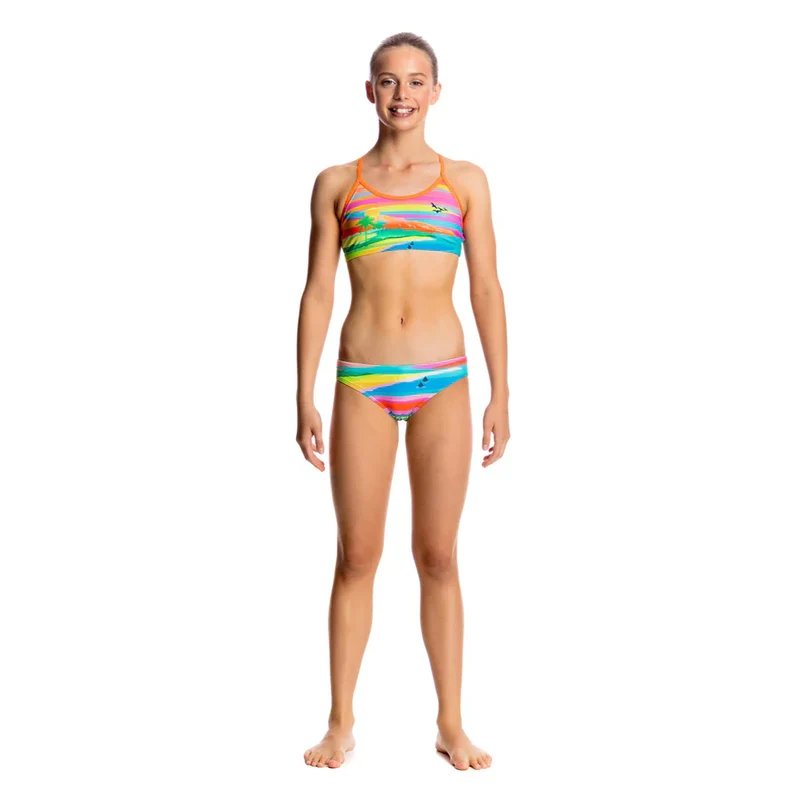 Way Funky Funkita, Racerback Two Piece Pina Colada, Zweiteiler-Badeanzug, Kinder