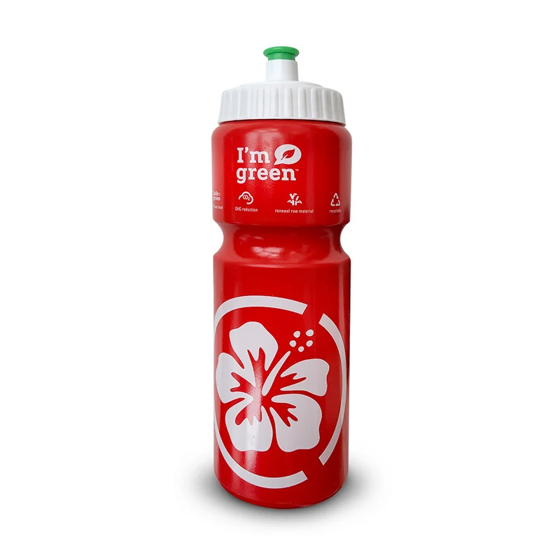 triathlon.de biobasierte Trinkflasche, rot, 750 ml "I'm green"