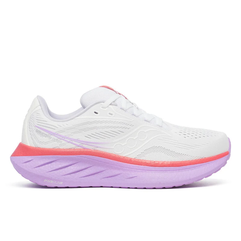Saucony Ride 18, Laufschuh, Damen, White/Coral
