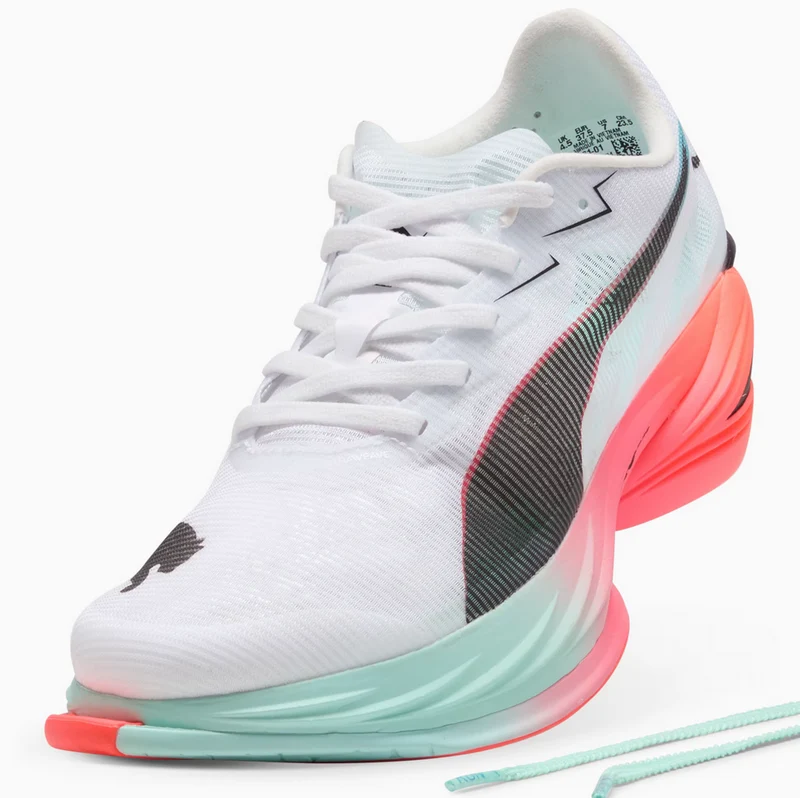 Puma FAST-R NITRO Elite 3, Laufschuhe, Damen, Puma White/Glowing Red/Mint Melt