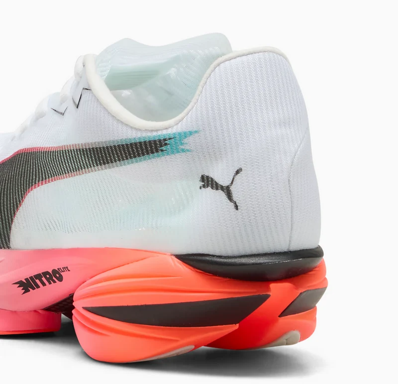 Puma FAST-R NITRO Elite 3, Laufschuhe, Damen, Puma White/Glowing Red/Mint Melt
