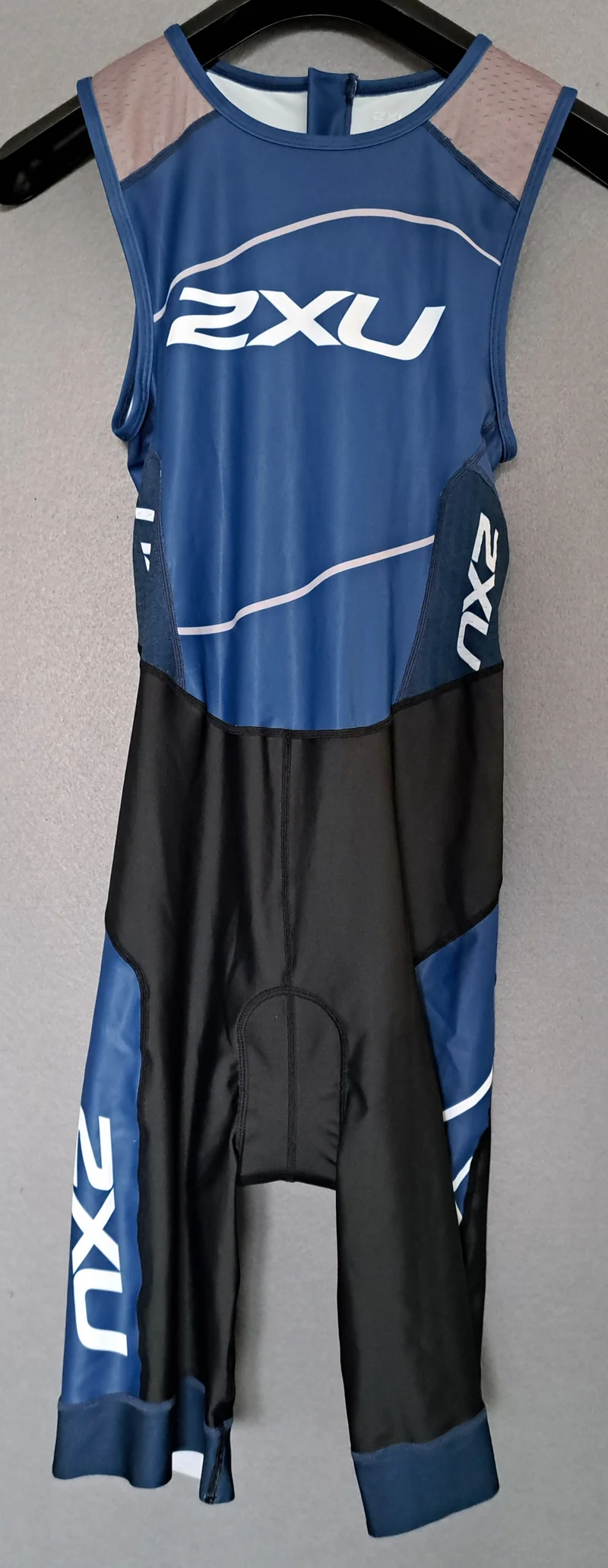 2XU Perform Rear Zip Trisuit, Herren, Black/Blue