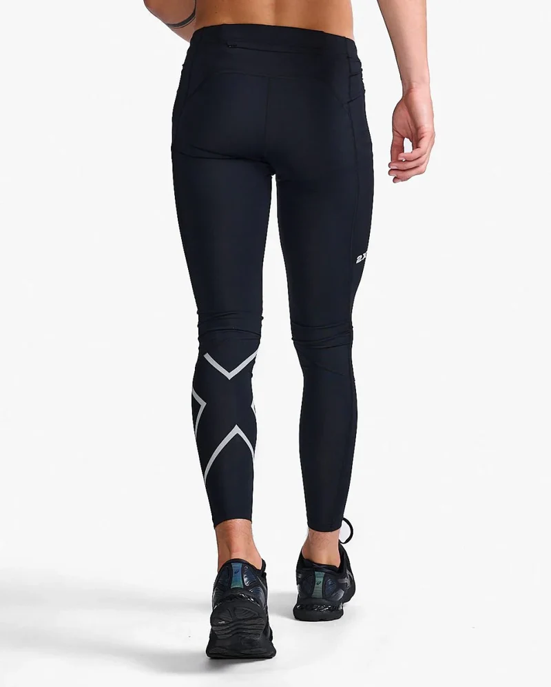 2XU Aero Compression Tights, Herren, Black/Silver Reflective