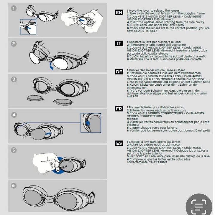 Zoggs Vision Neutral, Optische-Schwimmbrille, Clear/Blue/Clear