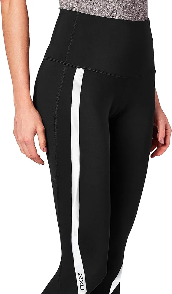 2XU Hi-Rise Compression 7/8 Tights, Damen, Laufhose, Black/Silver