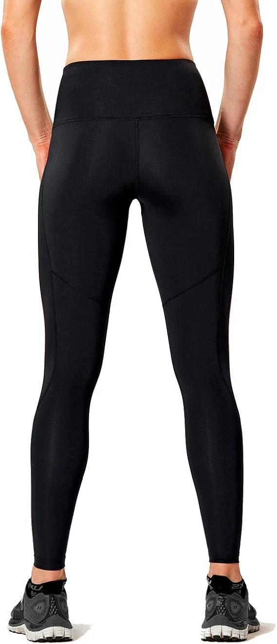 2XU Print Mid-Rise Comp Tights, Damen, Laufhose, Black/Silver
