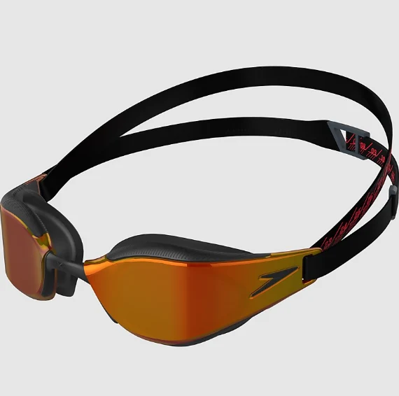 Speedo Fastskin Hyper Elite Mirror, Schwimmbrille, unisex, Black/Gold