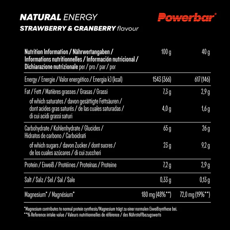 Powerbar Natural Energy Cereal Riegel, Strawberry & Cranberry