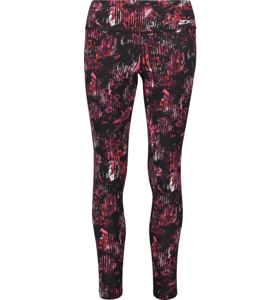 2XU Fitness Hi-Rise Compression Tights, Damen, Laufhose, Red Camo/Silver
