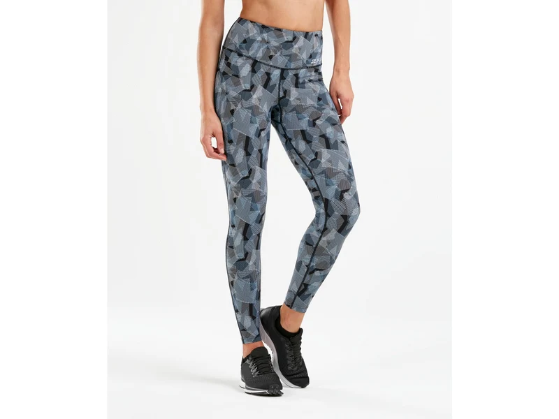 2XU Fitness Hi-Rise Compression Tights, Damen, Laufhose, Arty Camo Black/Silver