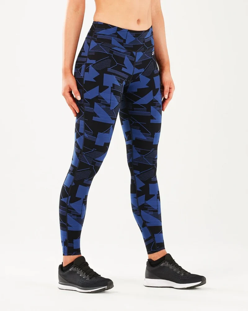 2XU Print Fitness Compression Tights, Damen, SDS/Silver