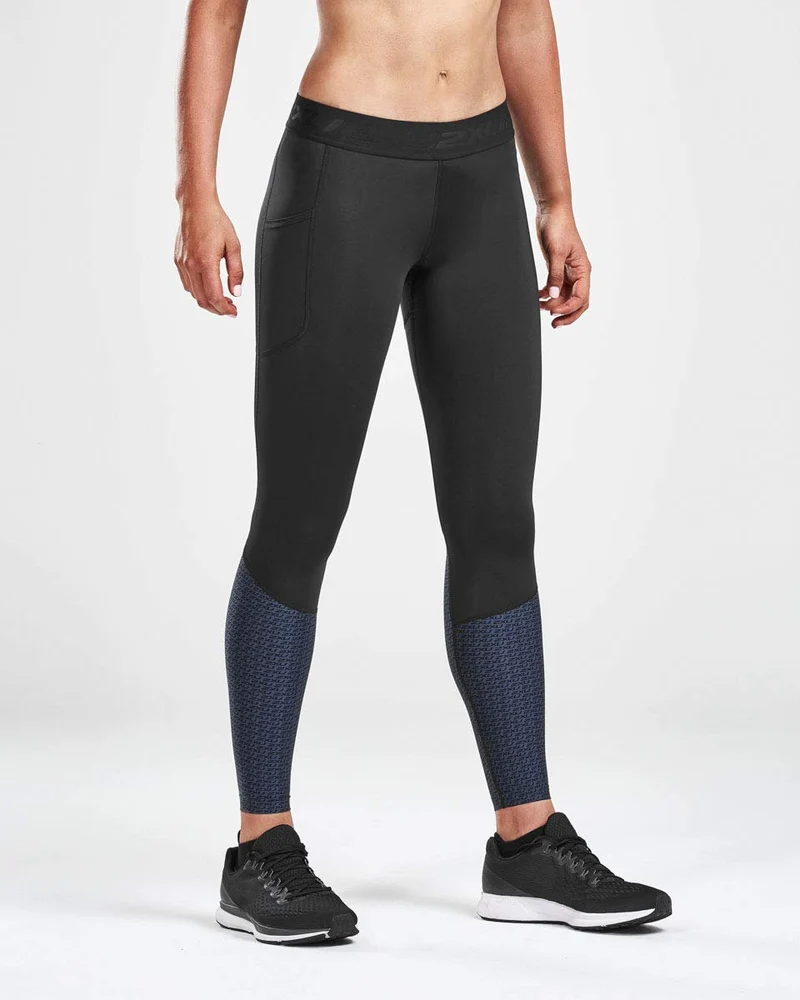 2XU Accelerate Compression Tights, Damen, Black/grey Reflective