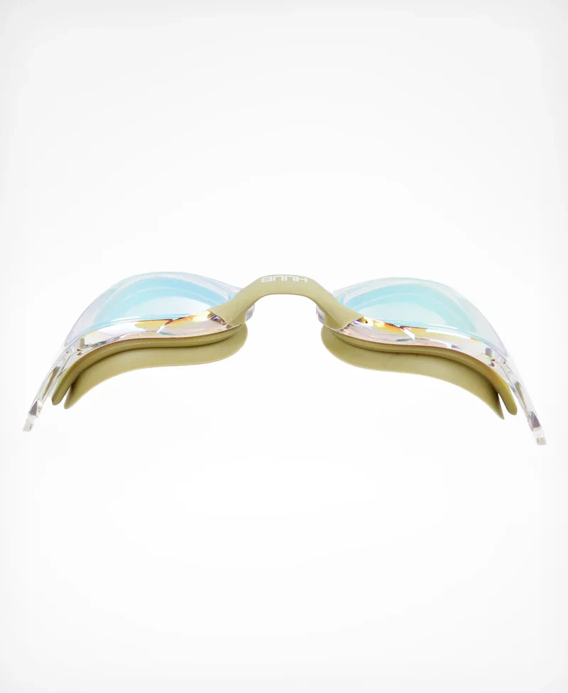 Huub Thomas Lurz Schwimmbrille, Klarer Goldspiegel, Salbei