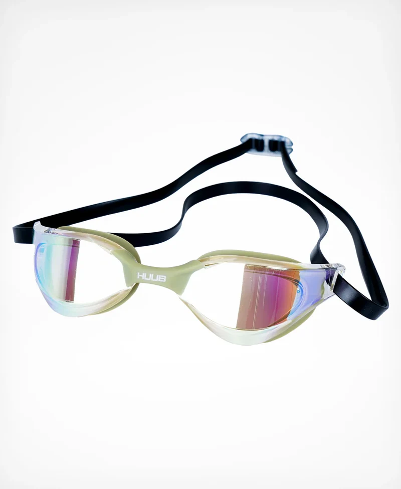 Huub Thomas Lurz Schwimmbrille, Klarer Goldspiegel, Salbei