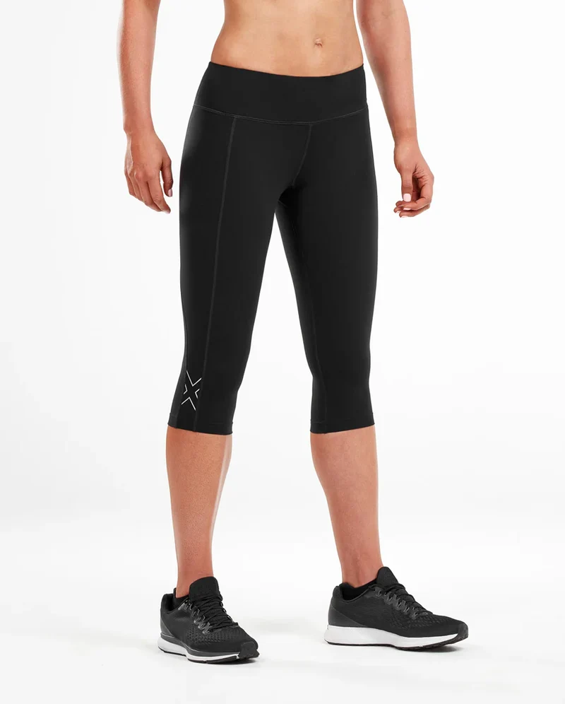2XU Fitness Compression 3/4 Tights, Damen, Laufhose, Black/Silver