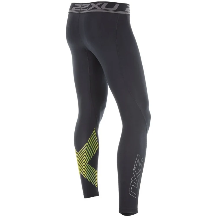 2XU Accelerate Compression Tights, Herren, Black/Acid Lines