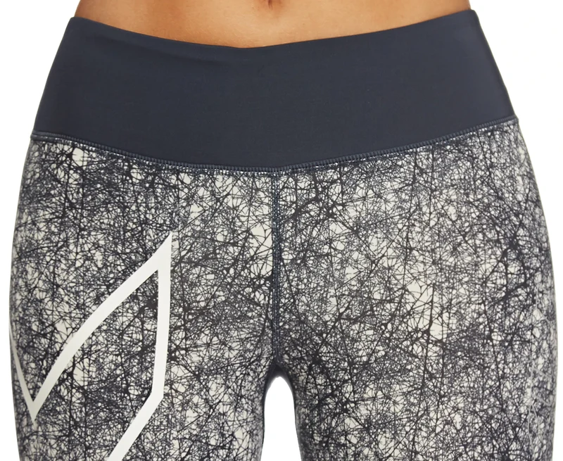 2XU Mid-Rise PTN Compression Tight, Damen, Ombre Blue/gemustert