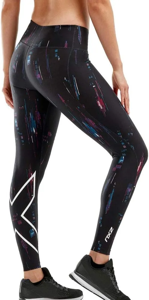 2XU Accelerate Compression Tights, Damen, Festival Lines/White