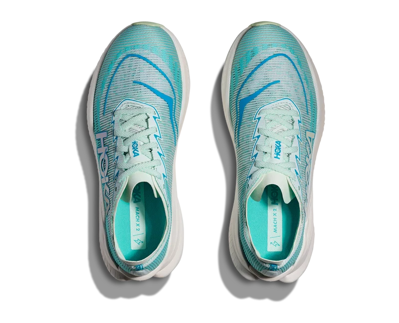 Hoka Mach X 2, Laufschuhe, Damen, Snow Melt/Blue Spark