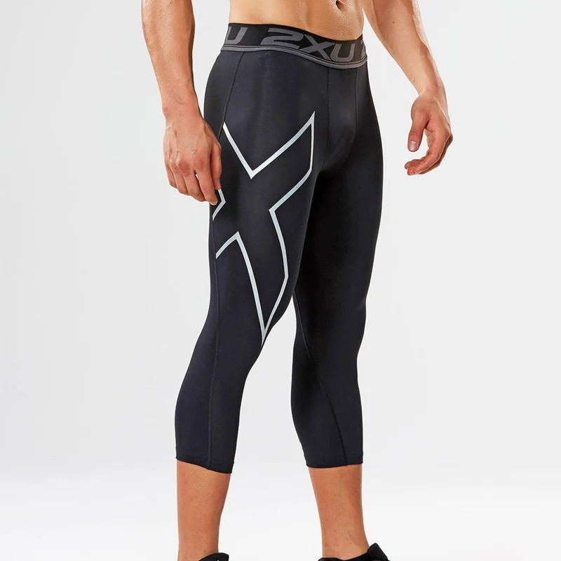 2XU Accelerate Compression 3/4 Tights, Herren, Black/Silver