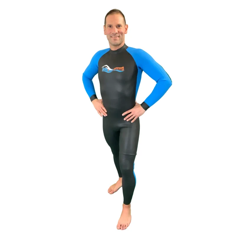 schwimm-sicher.de Essential Openwater Wetsuit, Neoprenanzug, Herren, schwarz/blau