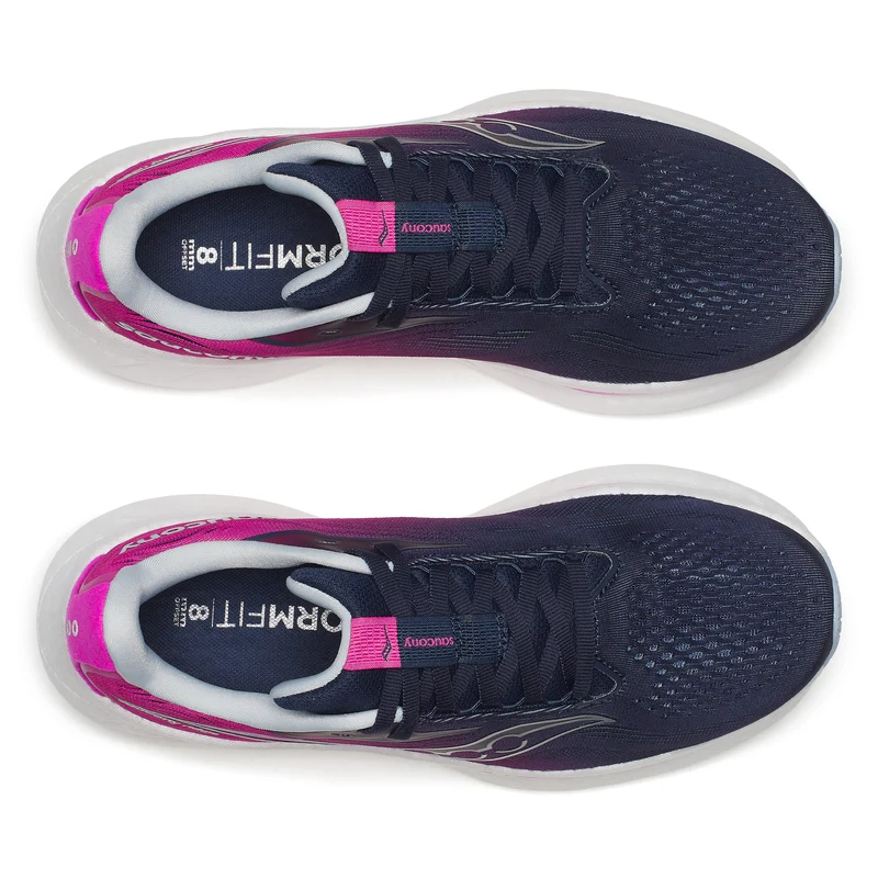 Saucony Ride 18, Laufschuh, Damen, NAVY/ FUCHSIA