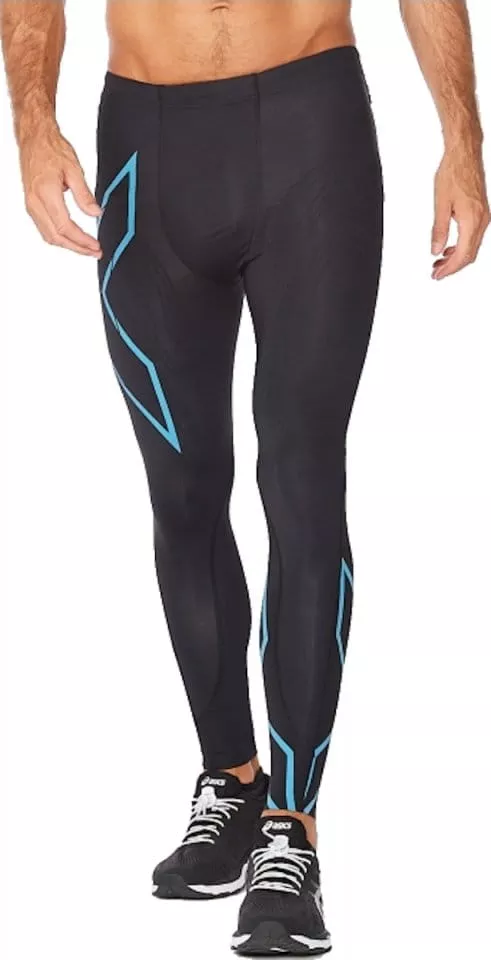 2XU Light Speed MCS Run Compression Tights, Laufhose, Herren, Black/Aquamarine Reflective