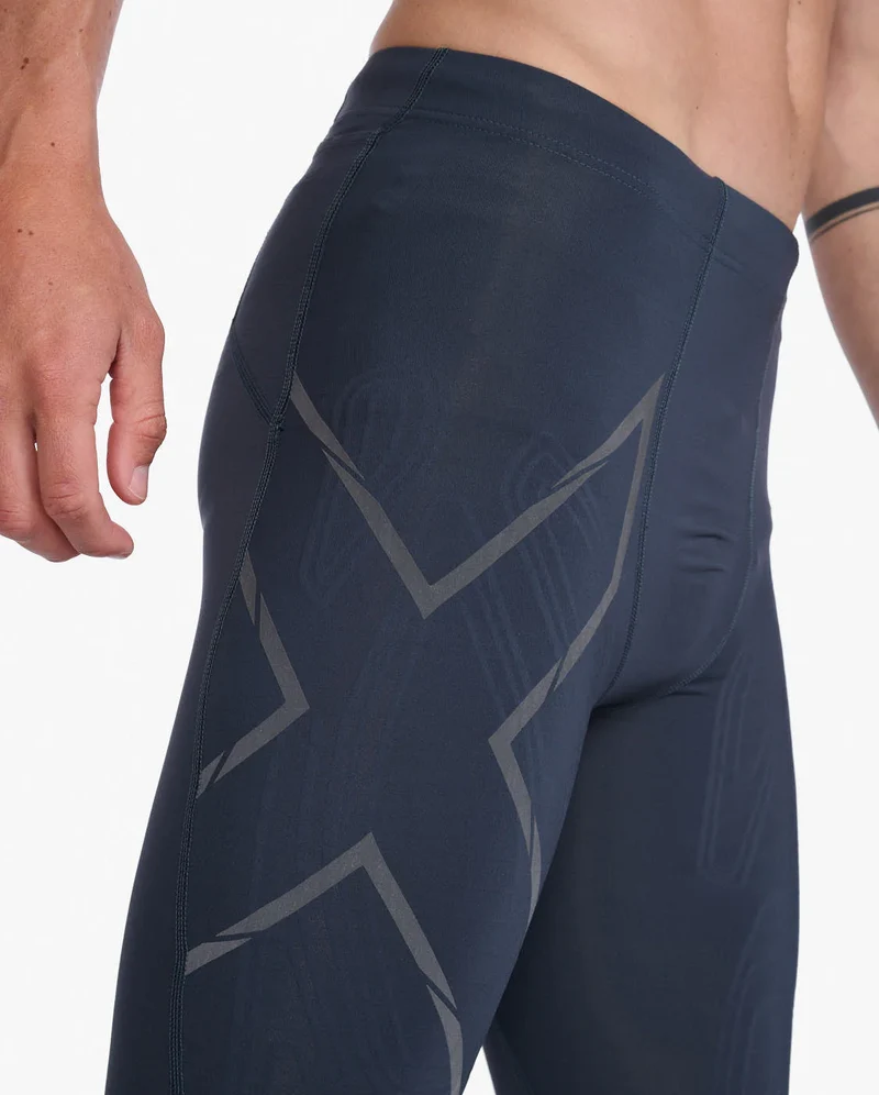 2XU Light Speed MCS Run Compression Tights, Laufhose, Herren, India Ink/Black Reflective