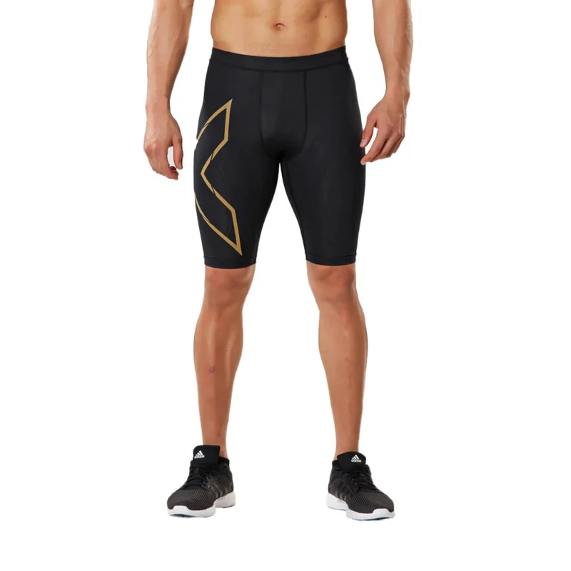 2XU MCS Run Compression Shorts, Herren, black/gold reflective