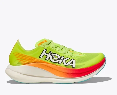 Hoka Rocket X 2, Laufschuh, unisex, Lettuce/Solar Flare