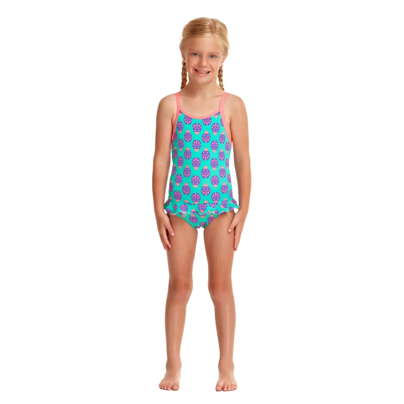 Way Funky Funkita Belted Frill One Piece Love Bug, Badeanzug, Kinder