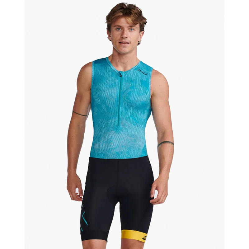 2XU Core Trisuit, Herren, black/pacific, schwarz/blau