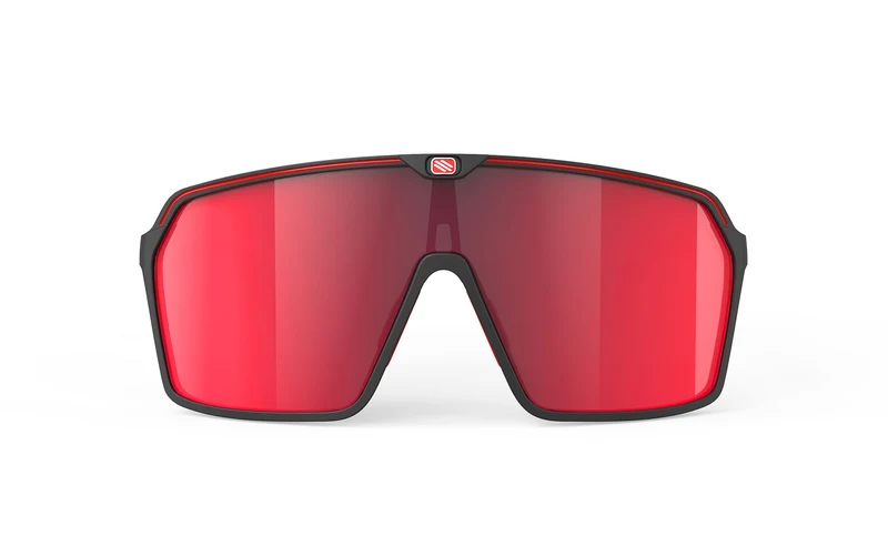 RUDY Project Sun.Spinshield Black Matte - Multilaser Red, Radbrille, Sportbrille, schwarz/rot