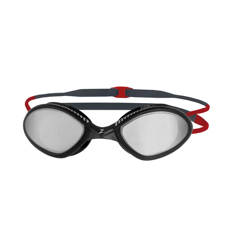 Zoggs Tiger Titanium, grey/red/mirrored smoke, grau/rot