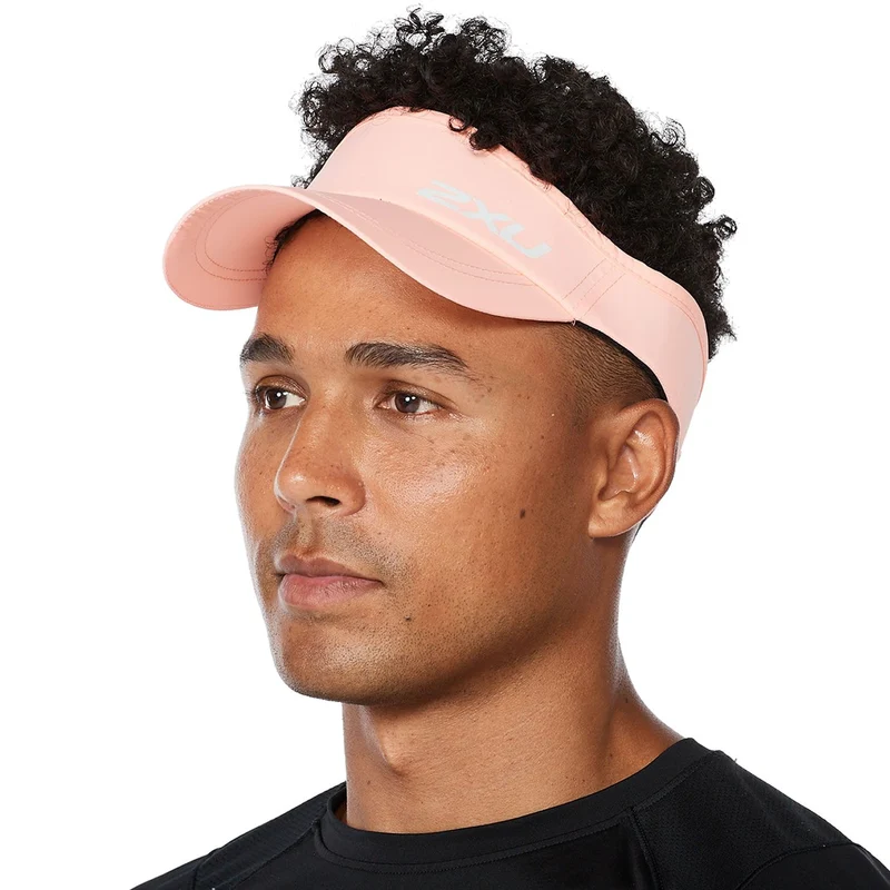2XU Unisex Run Visor, unisex, Pastel Coral/White