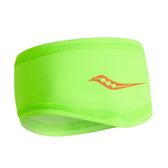 Saucony Solstice Vizi Headband, Stirmband, vizi slime, neon-grüngelb, unisize