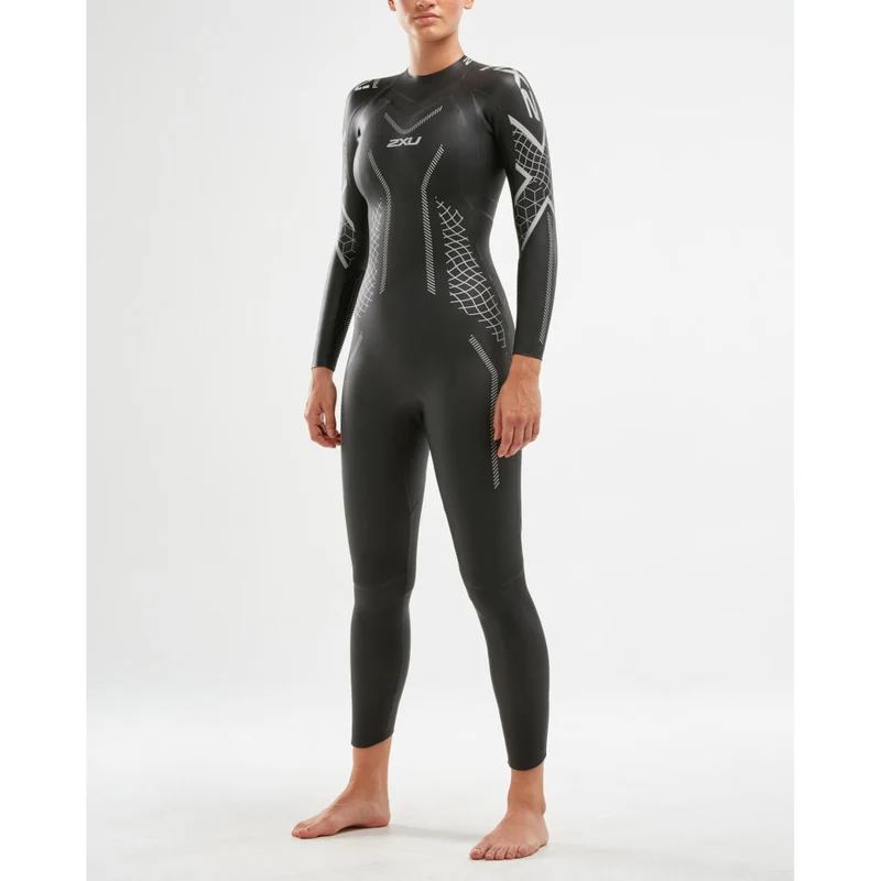 2XU P:2 Propel, Neoprenanzug, black/textural geo, schwarz/silber, Damen, 2023