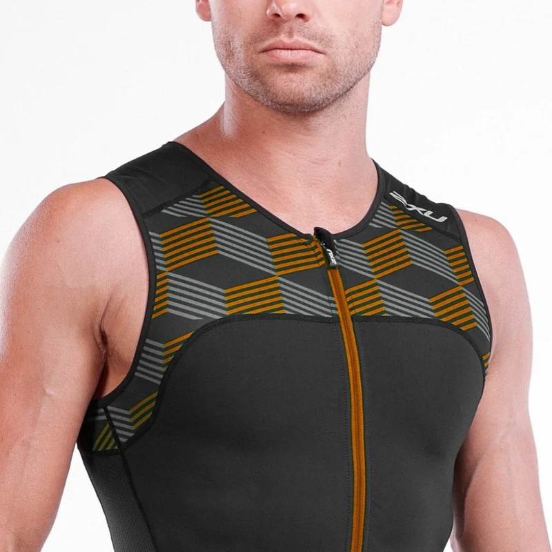 2XU Active Tri Singlet, Herren, schwarz/orange