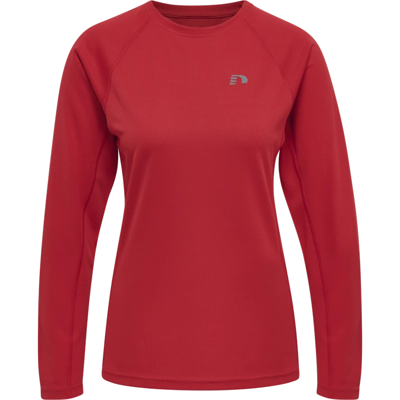 Newline Women Core Running T-Shirt L/S, Damen, tango red, rot